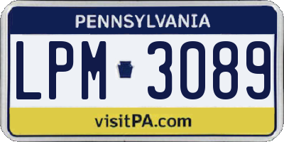 PA license plate LPM3089