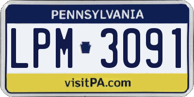 PA license plate LPM3091
