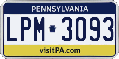 PA license plate LPM3093