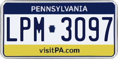PA license plate LPM3097