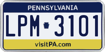 PA license plate LPM3101