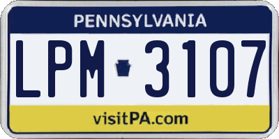 PA license plate LPM3107