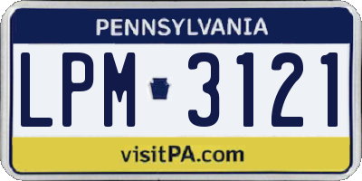 PA license plate LPM3121