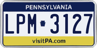 PA license plate LPM3127