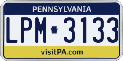 PA license plate LPM3133