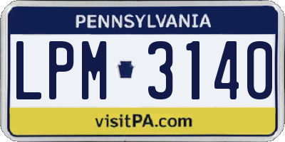 PA license plate LPM3140