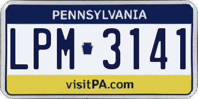 PA license plate LPM3141