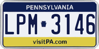 PA license plate LPM3146