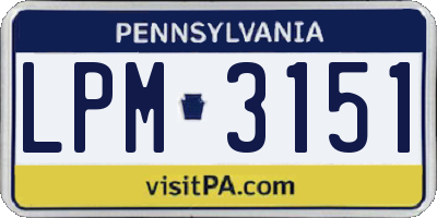 PA license plate LPM3151