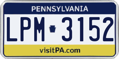 PA license plate LPM3152