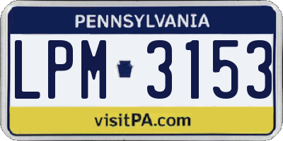 PA license plate LPM3153