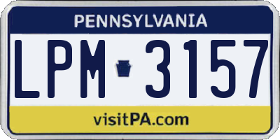 PA license plate LPM3157