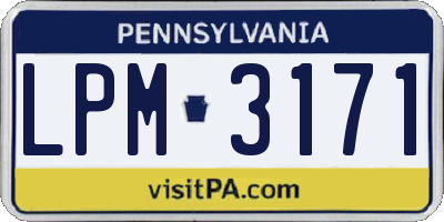 PA license plate LPM3171