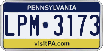 PA license plate LPM3173