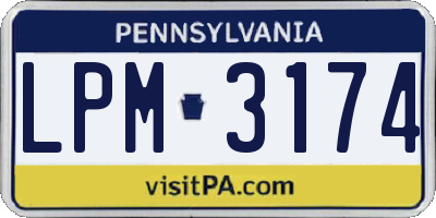 PA license plate LPM3174