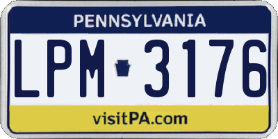 PA license plate LPM3176