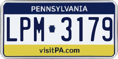 PA license plate LPM3179