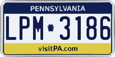 PA license plate LPM3186