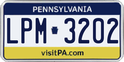 PA license plate LPM3202