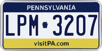 PA license plate LPM3207