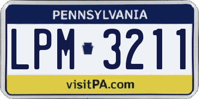 PA license plate LPM3211
