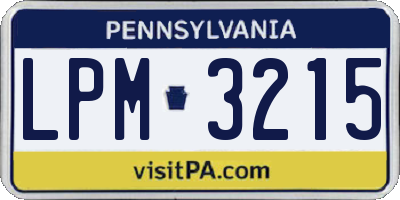 PA license plate LPM3215
