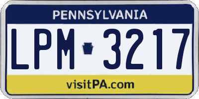 PA license plate LPM3217