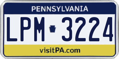 PA license plate LPM3224