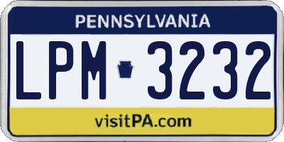 PA license plate LPM3232