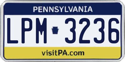 PA license plate LPM3236