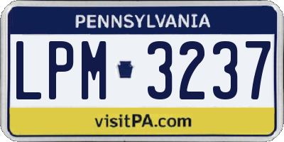 PA license plate LPM3237