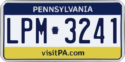 PA license plate LPM3241