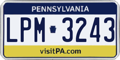 PA license plate LPM3243