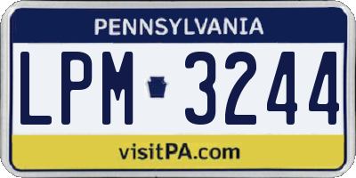 PA license plate LPM3244