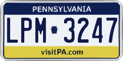 PA license plate LPM3247