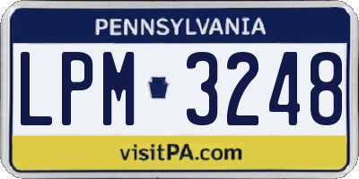 PA license plate LPM3248