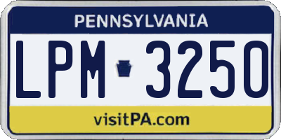 PA license plate LPM3250