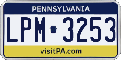 PA license plate LPM3253