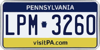 PA license plate LPM3260