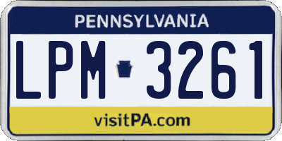 PA license plate LPM3261
