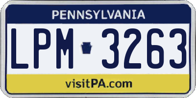 PA license plate LPM3263