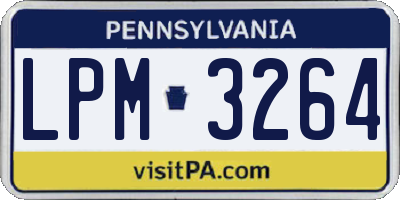 PA license plate LPM3264