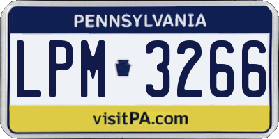 PA license plate LPM3266