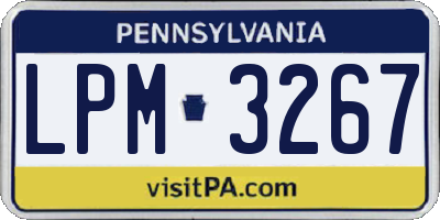 PA license plate LPM3267