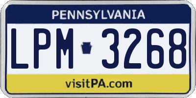 PA license plate LPM3268
