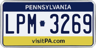 PA license plate LPM3269
