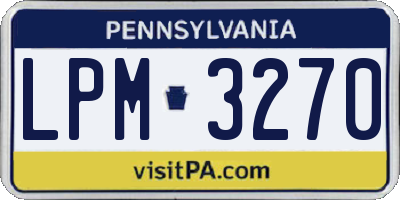 PA license plate LPM3270