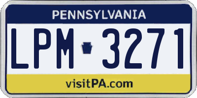 PA license plate LPM3271