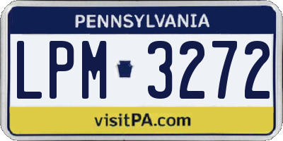 PA license plate LPM3272