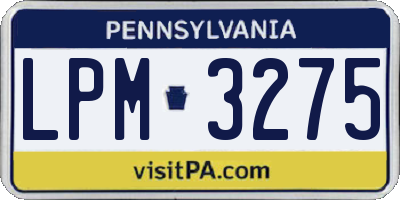 PA license plate LPM3275